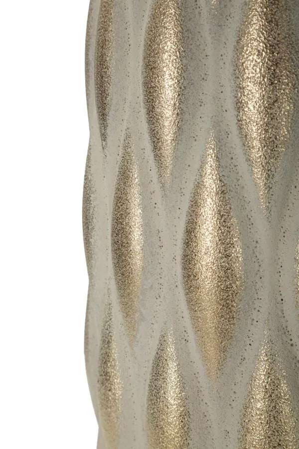 Vaso Pepitas Ø22x44 cm in Ceramica Grigio e Oro
