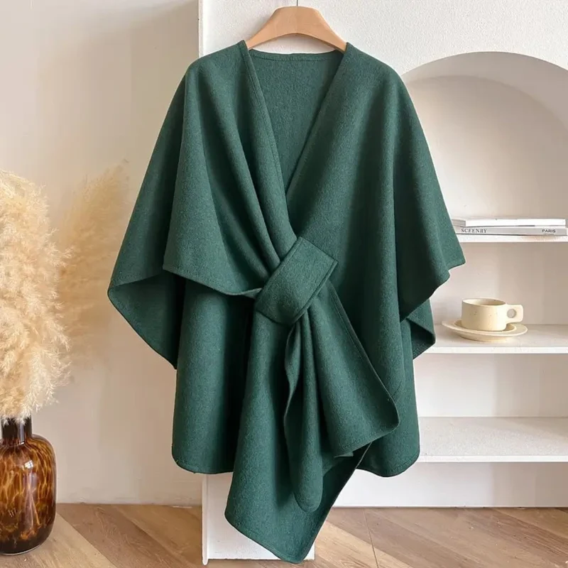 Dames poncho-vest – Zachte stof, losse drapering & veelzijdige wikkelstijl