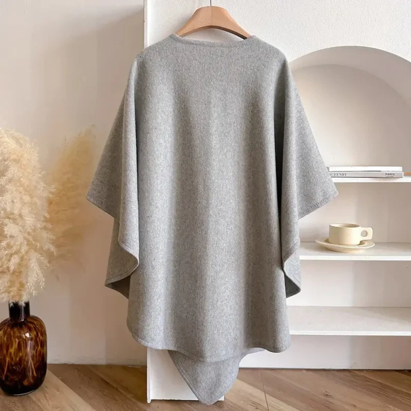 Dames poncho-vest – Zachte stof, losse drapering & veelzijdige wikkelstijl