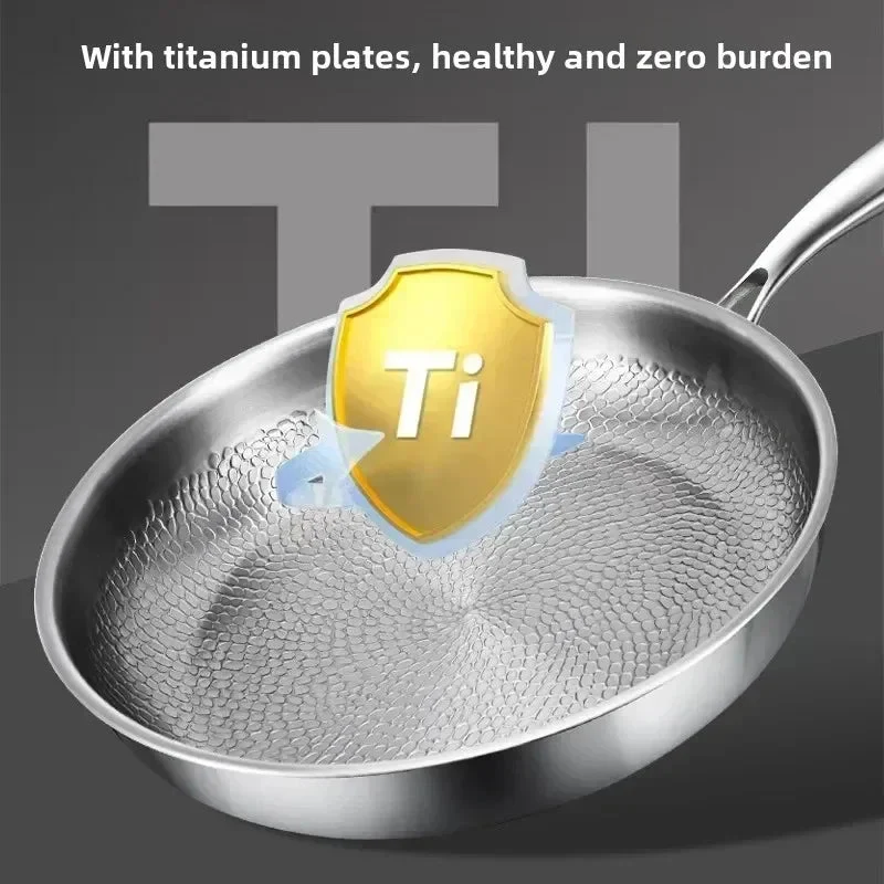 Titanium Koekenpan met Gehamerd Oppervlak – Antiaanbak & Geschikt voor Inductie