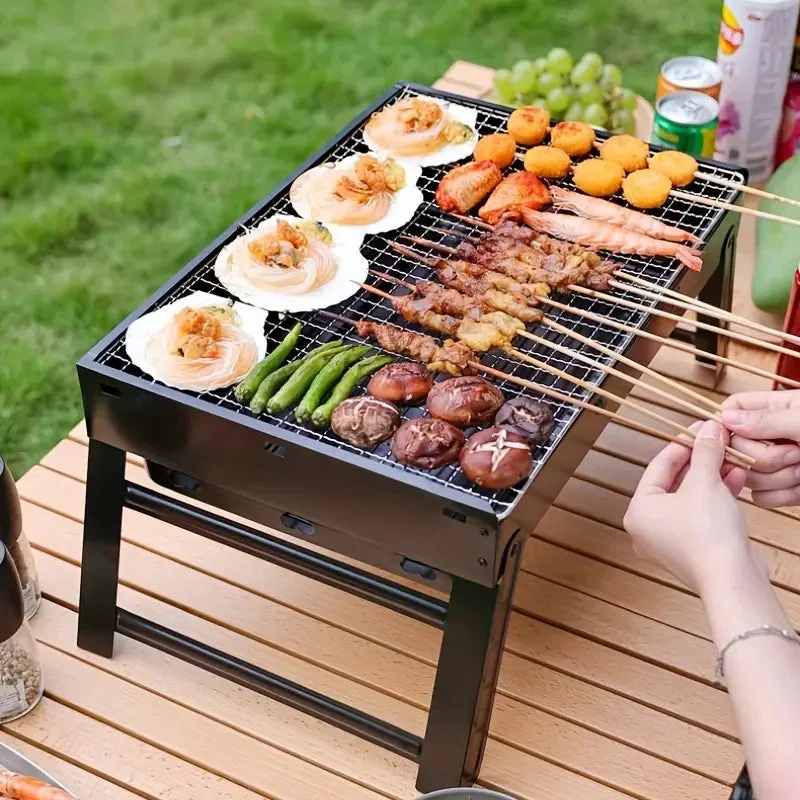 GrillMate – Opvouwbare Tafel BBQ Metaal – Draagbare Houtskoolbarbecue