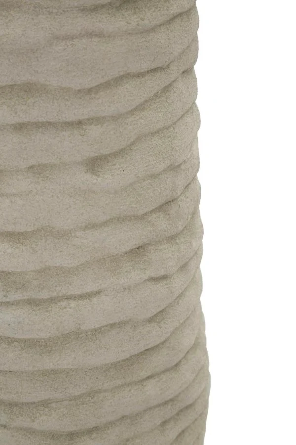 Vaso Lima Open Ø15,5x40 cm in Ceramica Grigio e Oro