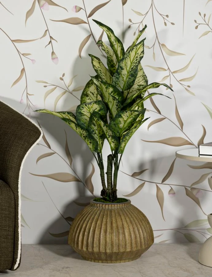 Vaso Breeze Ø40x26,5 cm in Mgo Verde sporco