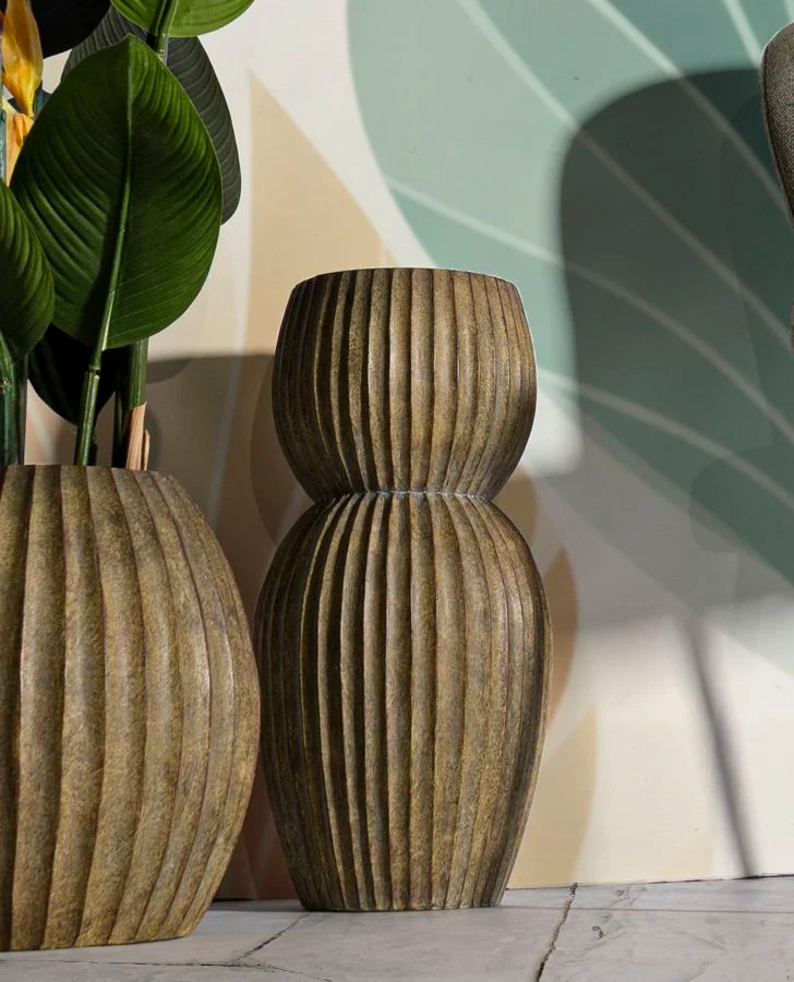 Vaso Breeze Ø25x52,5 cm in Mgo Verde sporco