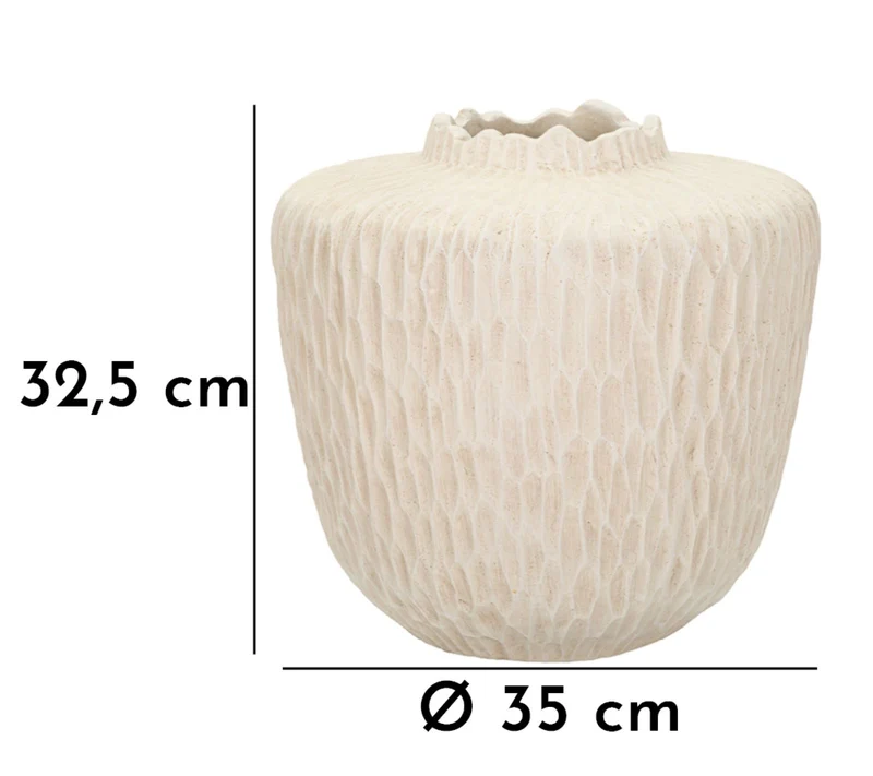 Vaso Shade Ø35x32,5 cm in Mgo Crema