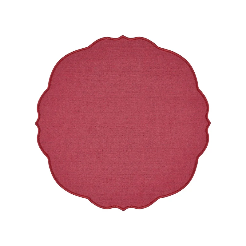 Tovaglietta Flowers Tonda Double Face - Rossa