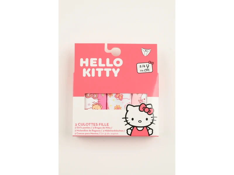 Hello kitty mutandine in box da 3 pezzi, taglia 5/6anni