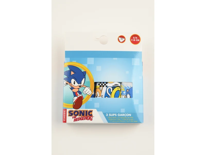 Sonic classic mutandine in box da 3 pezzi, taglia 3/4anni