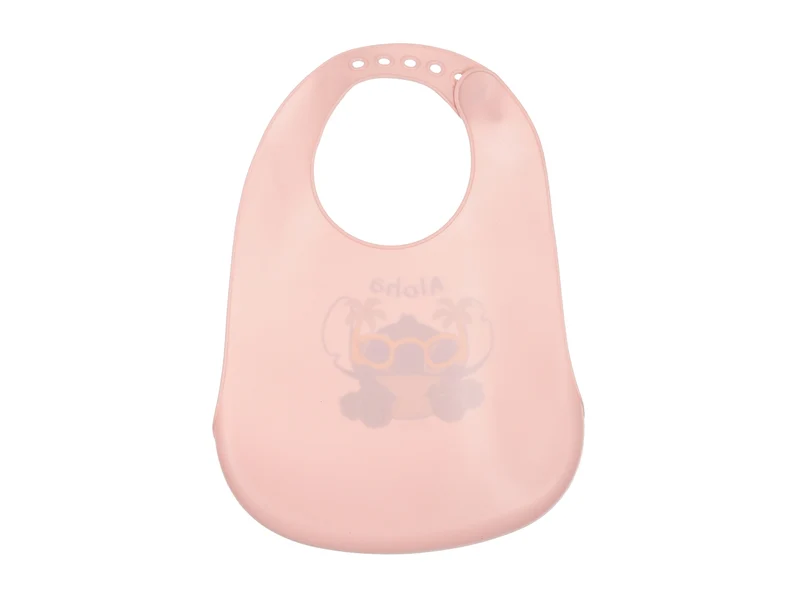 Lilo e stitch bavetta in silicone rosa chiaro 30x23cm