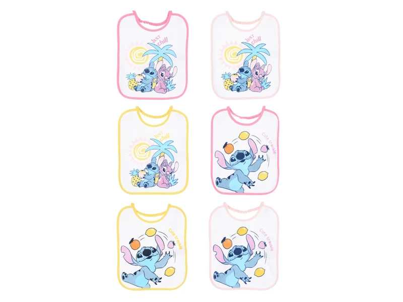 Lilo e stitch set 6 bavette 27x22,5cm assortite