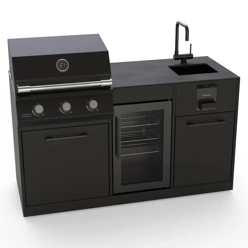 CUCINA DA ESTERNO BRABURA LITE 300 159,4X62,5X92 CM NERO