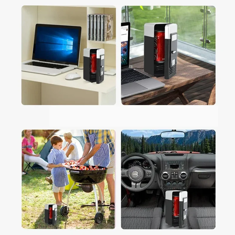 USB mini koelkast – Compacte blikjeskoeler voor bureau, auto en onderweg