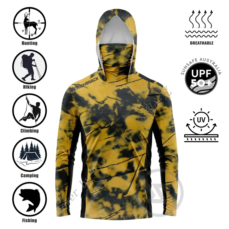 Heren visshirt met capuchon – UPF 50 outdoor shirt voor vissen en camping