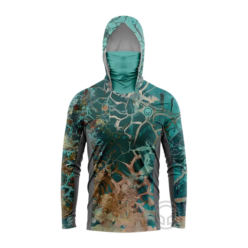 Heren visshirt met capuchon – UPF 50 outdoor shirt voor vissen en camping