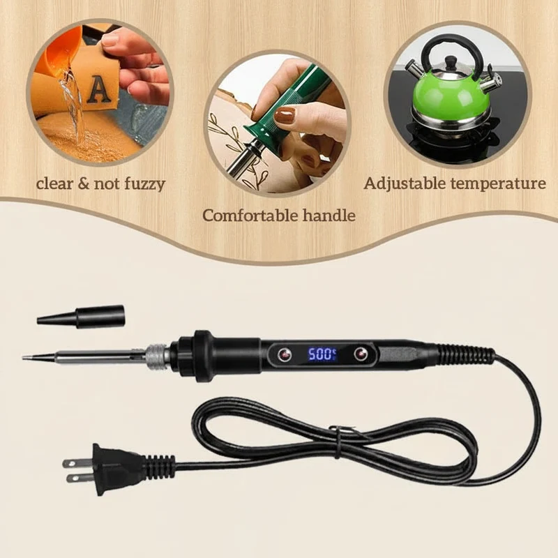 Graveerpen set – 58-delige houtbrandpen met temperatuurregeling