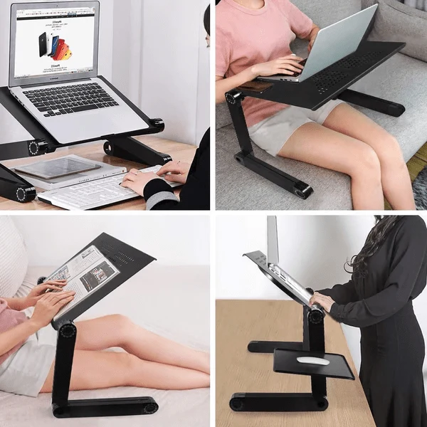 Laptoptafel – Verstelbare inklapbare tafel met muisplateau en ventilatie