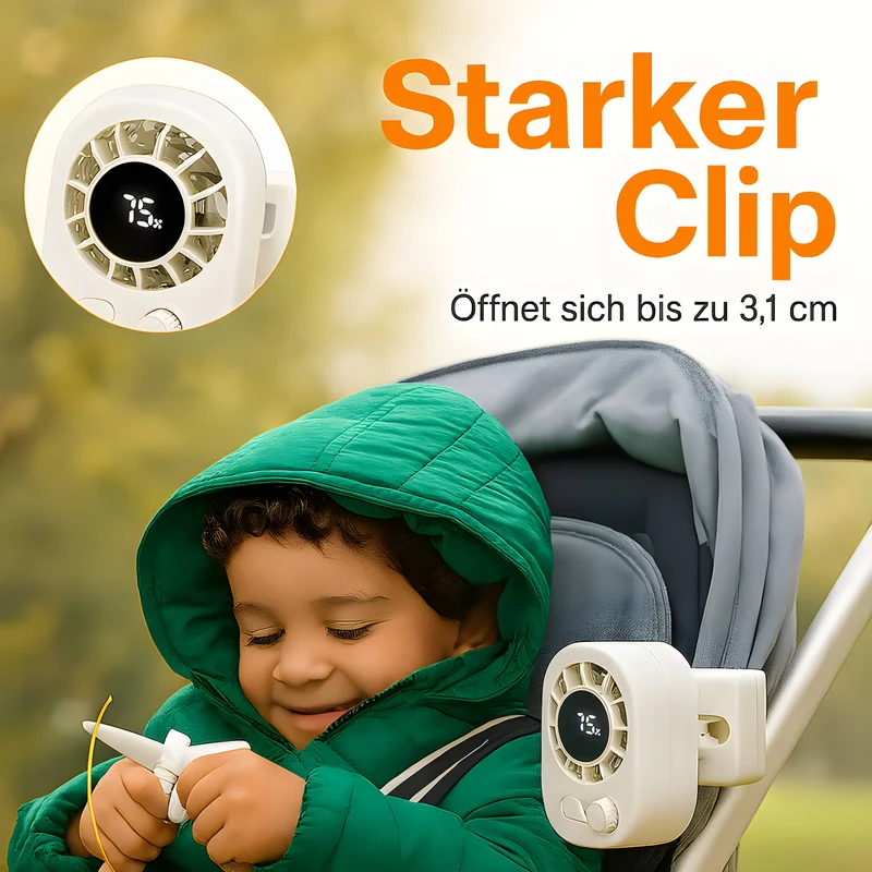Mini Clip Ventilator mit Akku | KühlBuddy