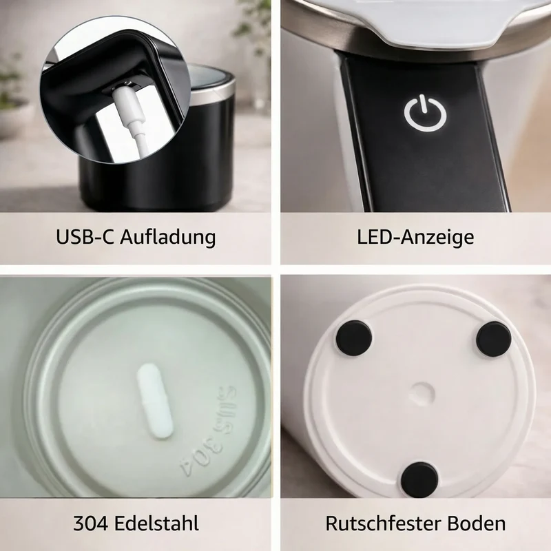 Selbstrührende Tasse mit LCD & USB | Automatischer Becher für Kaffee und mehr | RührMeister