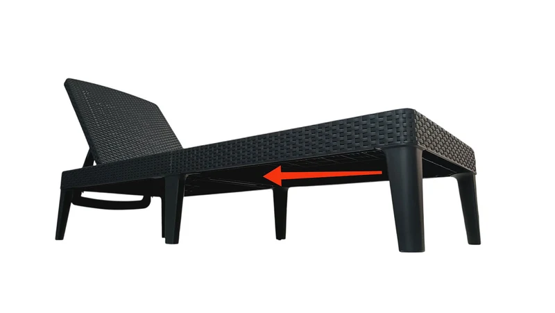 Lettino Prendisole da Giardino 187,5x58x29 cm con Cuscino in Resina Keter Jaipur Antracite Seconda Scelta