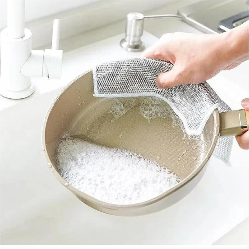 Topfreiniger aus Metall | Reinigungstücher für Küche und Pfannen | CleanFix (4 St.)