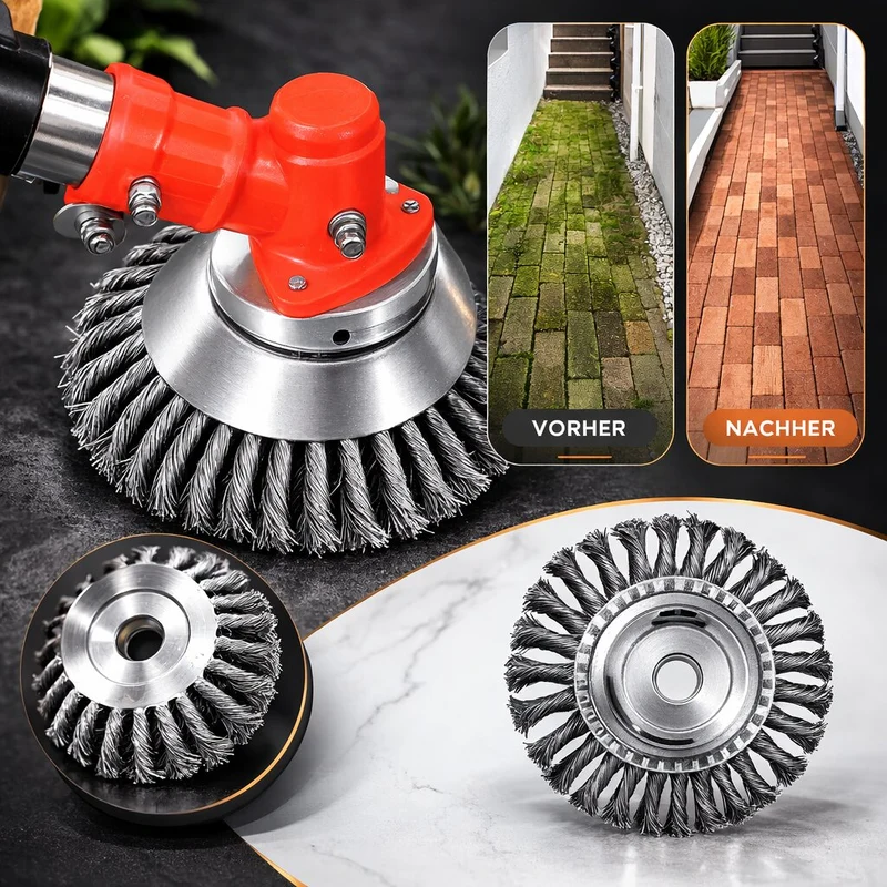 Unkrauttrimmer für Garten | Unkraut Trimmer mit Stahlbürste | GartenFix