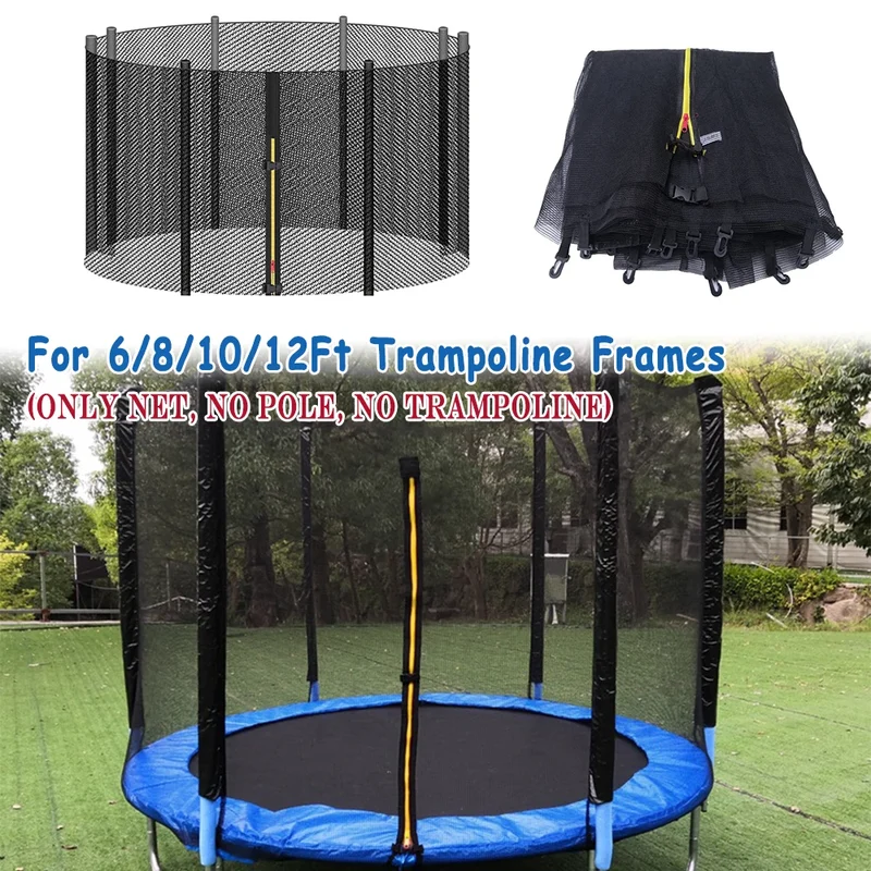 Trampoline Veiligheidsnet – Vervangnet met Ritssluiting voor 6FT, 8FT, 10FT en 12FT