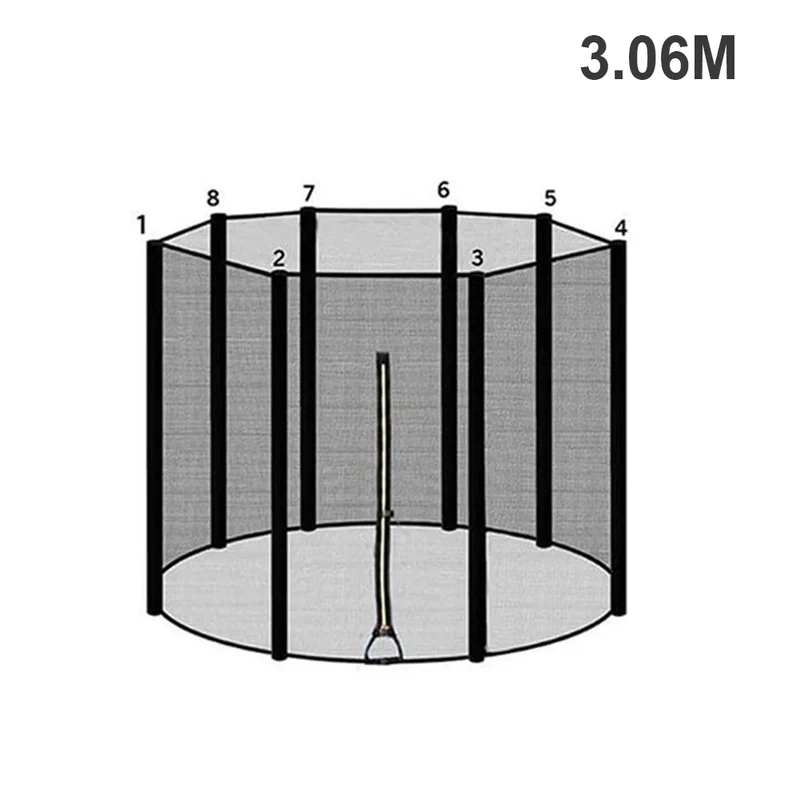 Trampoline Veiligheidsnet – Slijtvaste Vervangnet met Ritssluiting voor Ronde Trampolines