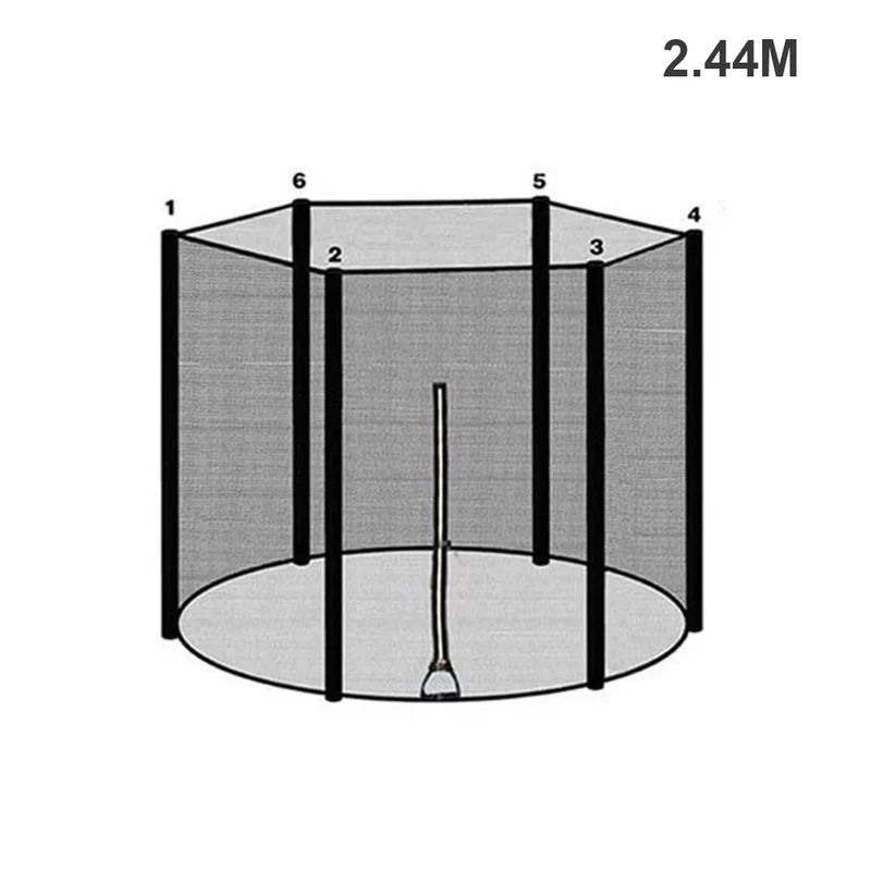 Trampoline Veiligheidsnet – Slijtvaste Vervangnet met Ritssluiting voor Ronde Trampolines