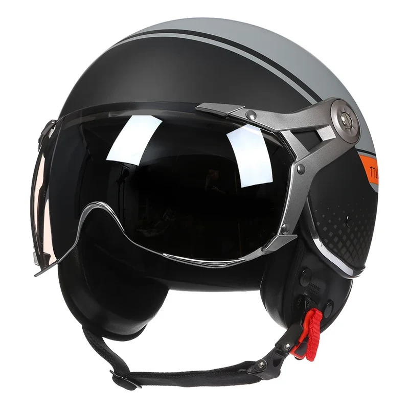 Motorhelm 3/4 – Retro Design & Lichtgewicht Open Gezicht