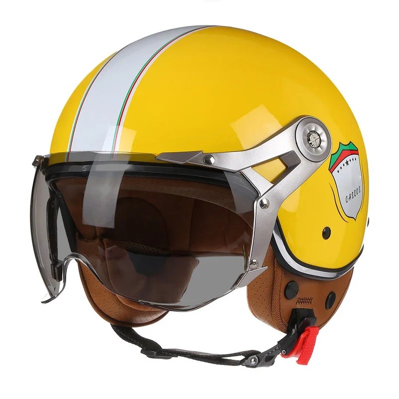 Motorhelm 3/4 – Retro Design & Lichtgewicht Open Gezicht