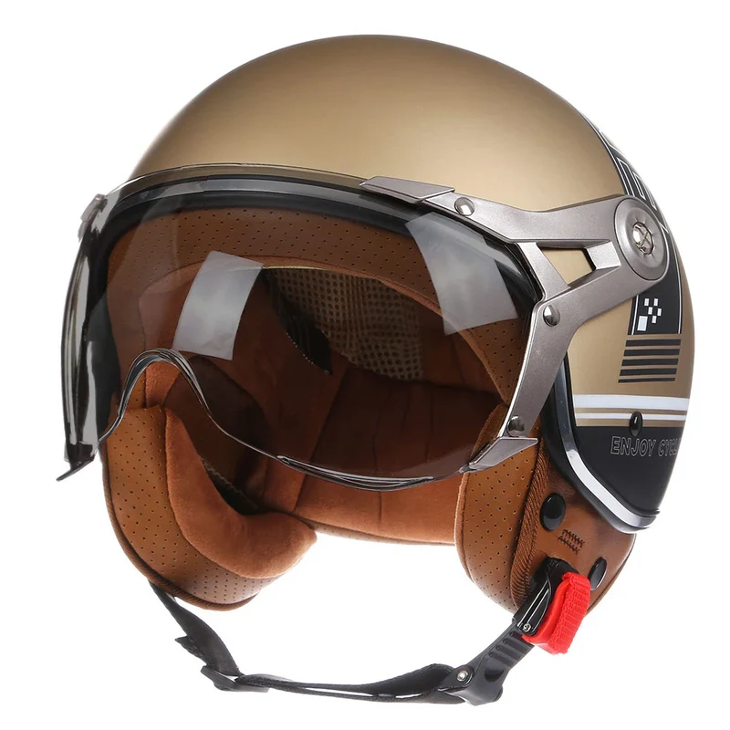 Motorhelm 3/4 – Retro Design & Lichtgewicht Open Gezicht