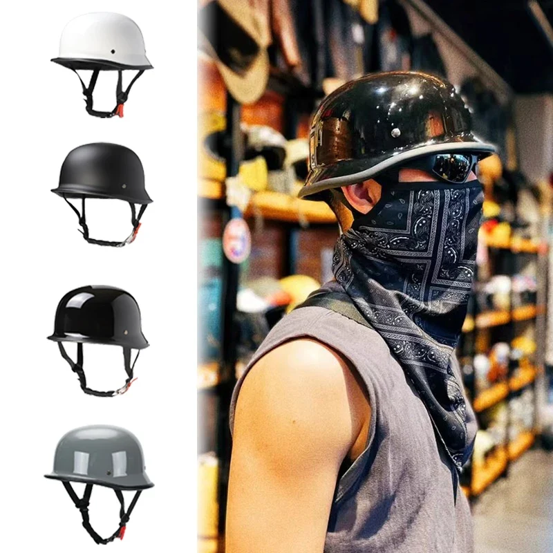 Motorhelm Halve – Vintage Design & Ventilatie met Veiligheidsbril