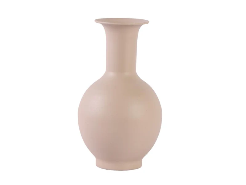 Vaso in metallo panna 13xh.33cm