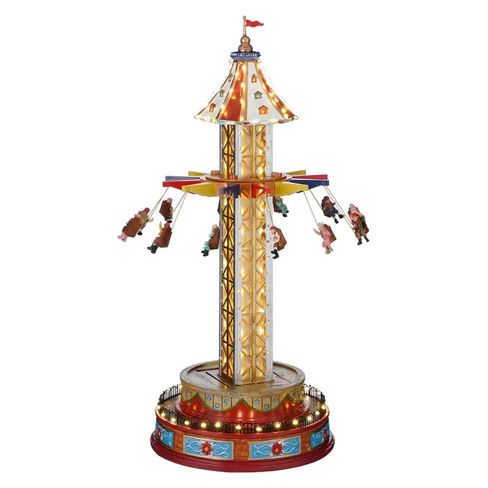 GIOSTRA NATALIZIA ILLUMINATA IN MOVIMENTO - H55XD29CM - IN RESINA
