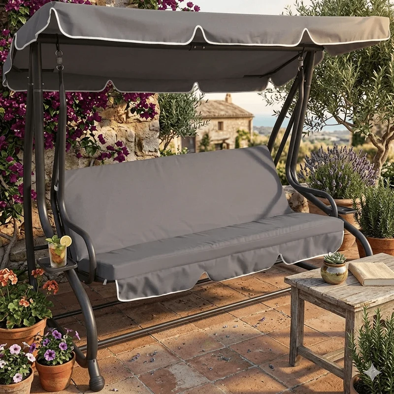 Xone Dondolo Valencia da Giardino 3 Posti Valencia Trasformabile in Letto
