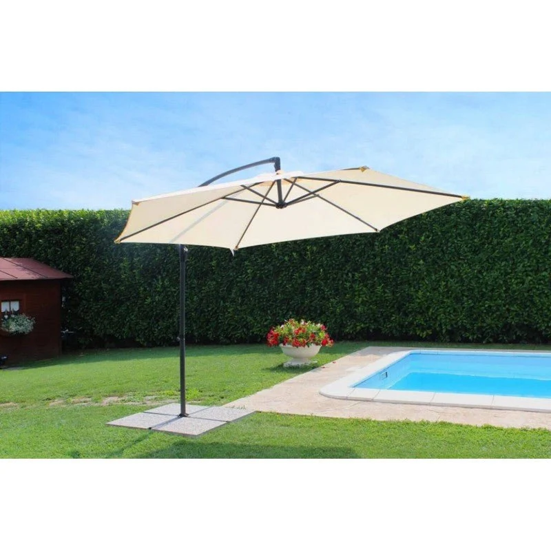 Ombrellone Eris P/L Ø 3cm Palo Nero Telo Beige