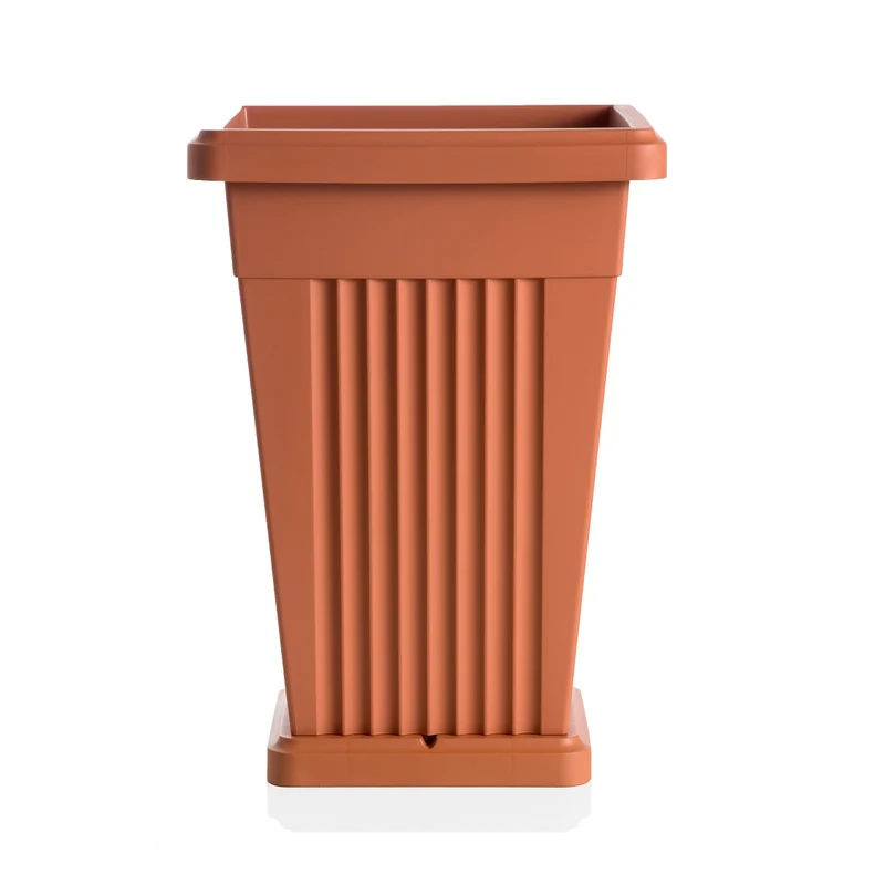 Vaso Piramide 40x40xh.59 Cm Terracotta