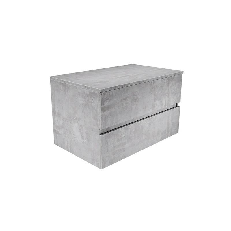 Mobile da bagno sospeso 60 cm effetto cemento chiaro con top | Yili