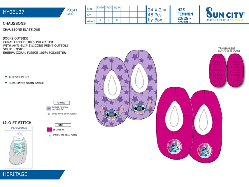 Lilo e stitch pantofola invernale antiscivolo misure dalla 23/26 alla 31/34 23-34