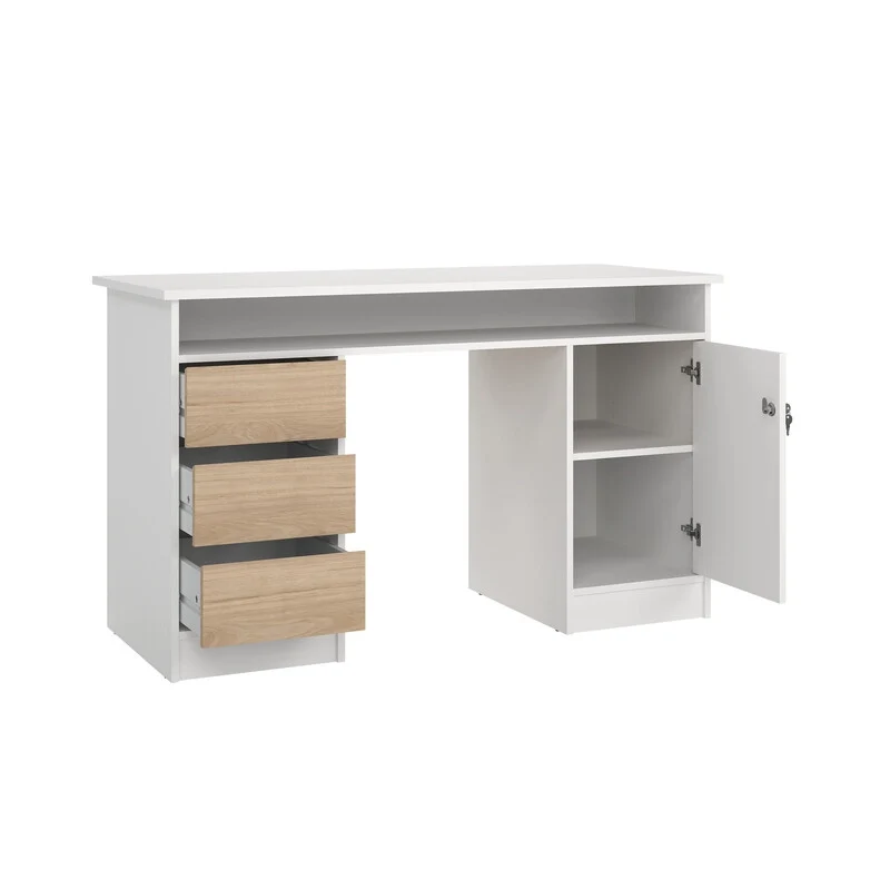 Kit Scriviania Fuction Plus 126 x 55 x 75 Bia Quercia