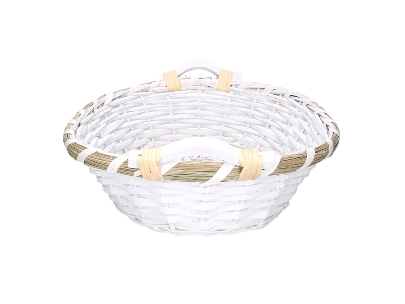 Cesta ovale in vimini 51/55x40xh.14cm bianco