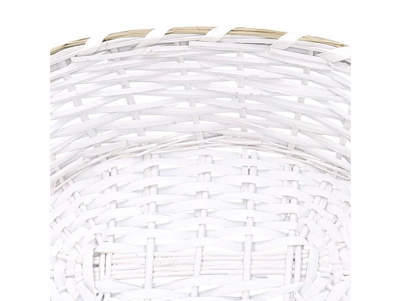 Cesta ovale in vimini 51/55x40xh.14cm bianco