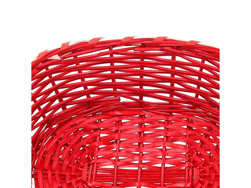 Cesta ovale in vimini 51/55x40xh.14cm rosso