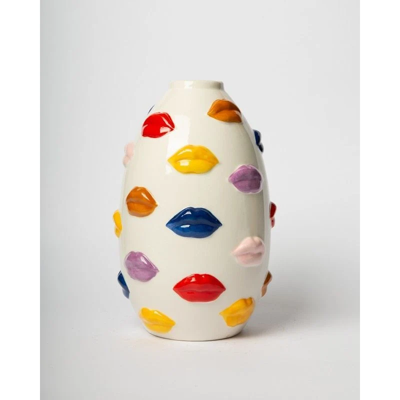 BLOGO Vaso Decorativo "Mouth" Multicolore 22cm