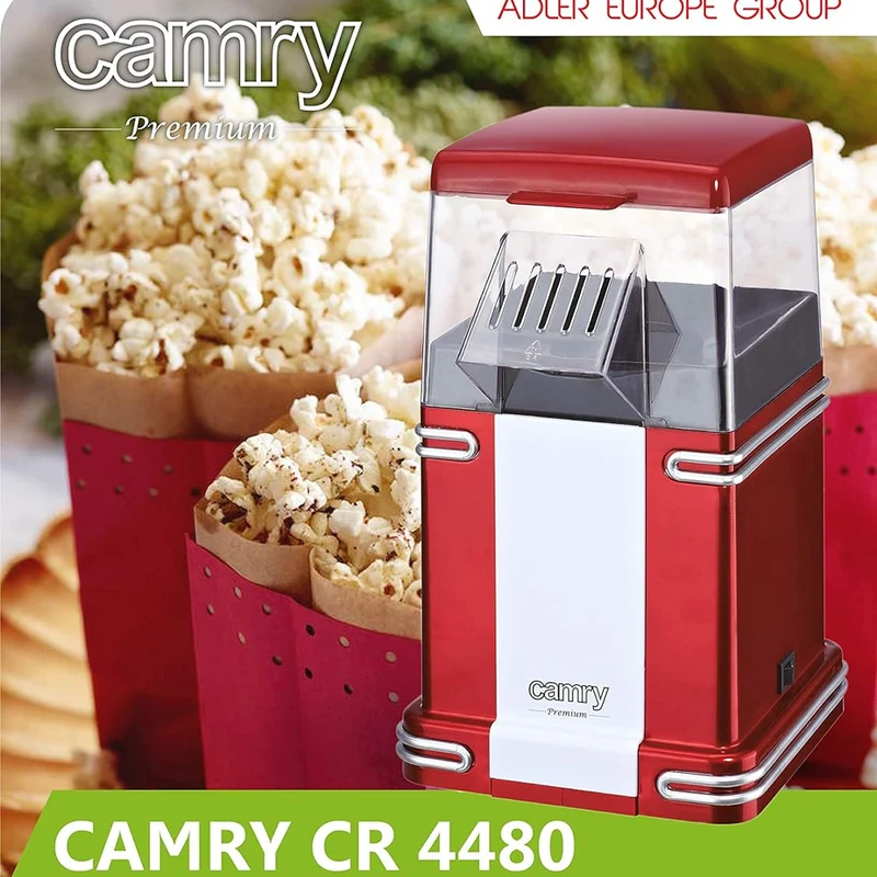 Macchina per Pop Corn Elettrica 1200W Popcorn Senza Olio Feste Party Bambini
