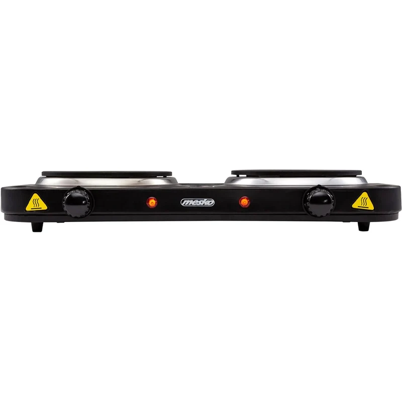 Fornello Fornellino Elettrico 2 Piastre 155mm 2000W Regolabile Campeggio Mesko