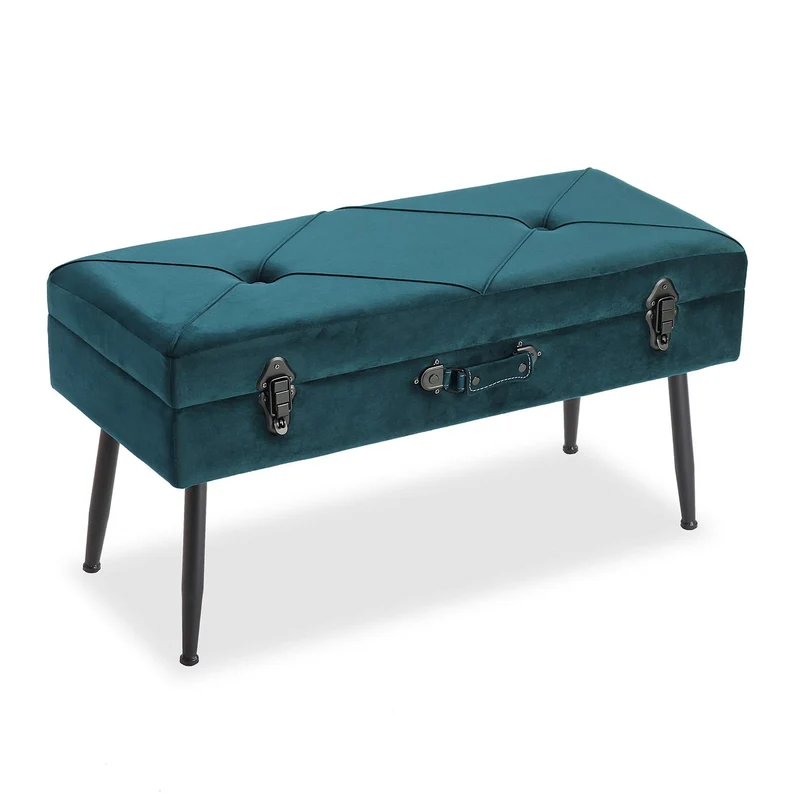 Cassapanca Apribile Con Gambe Blu Navy