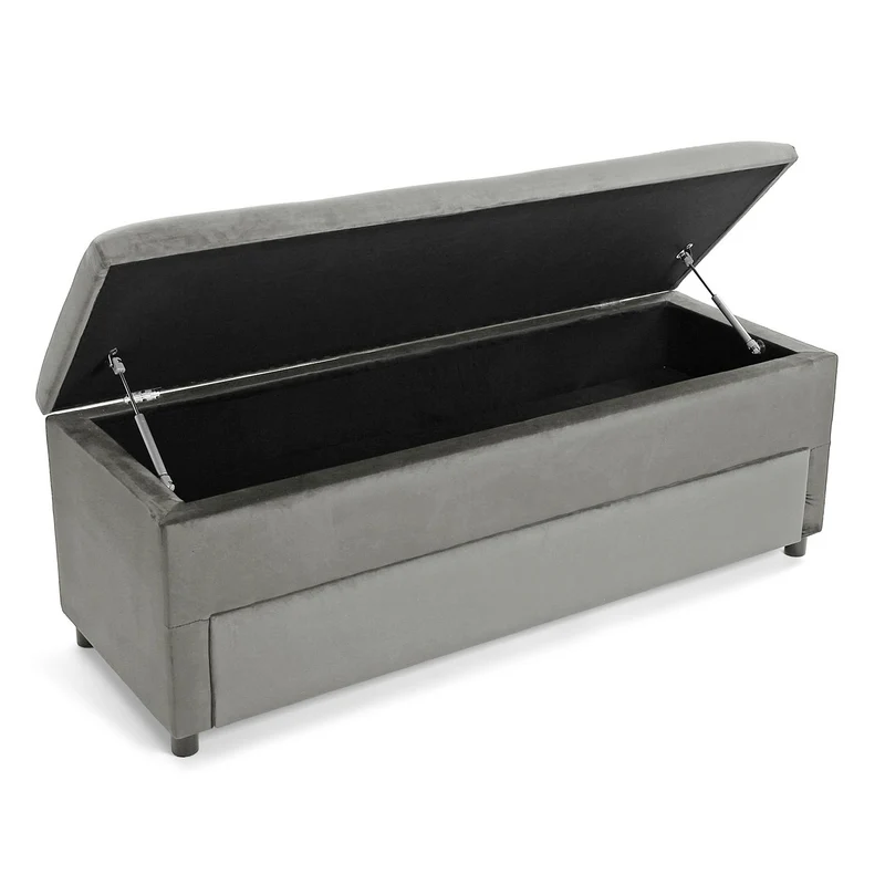 Cassapanca Grigio Chiaro Apribile Con Cassetto