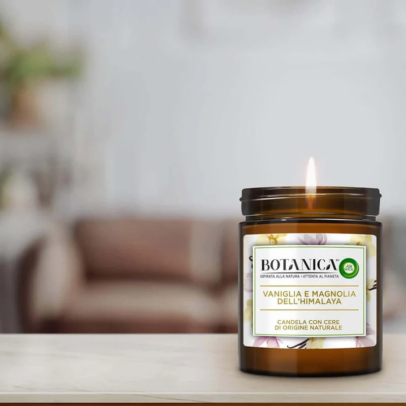 6 x 250 gr Airwick Botanica Candela Naturale Vaniglia e Magnolia dell'Hymalaia