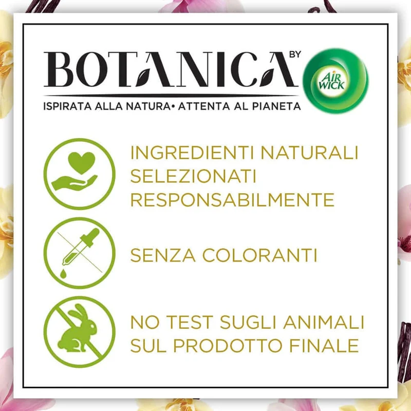 6 x 250 gr Airwick Botanica Candela Naturale Vaniglia e Magnolia dell'Hymalaia